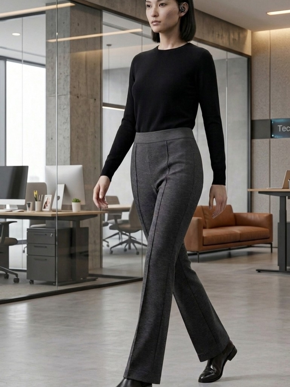Women's Dark Gray Ponte Knit Dress Pants by Simply Vera Vera Wang
